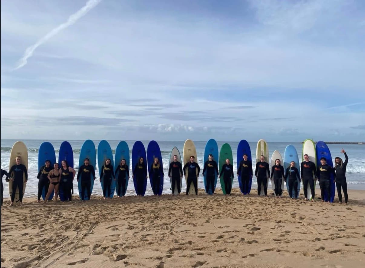 Surfing on a Dundee University Surf Club trip